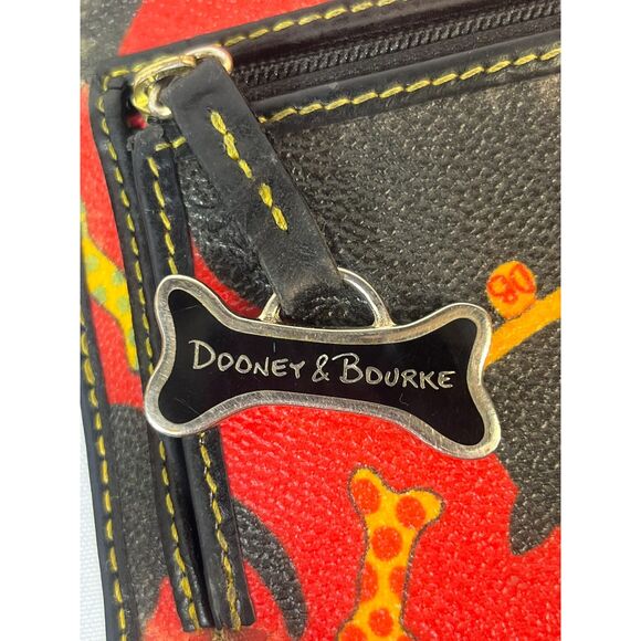 VTG Dooney & Bourke Scottie Dog Red Wallet Clutch Checkbook Card Holder 7" - Picture 7 of 16
